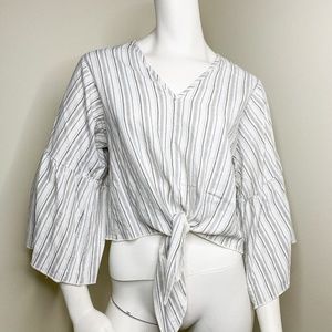 ANTHROPOLOGIE Lavender Field cotton striped top